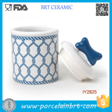 Hot Navy Blue Design Food Storage Ceramic Pet Bottle